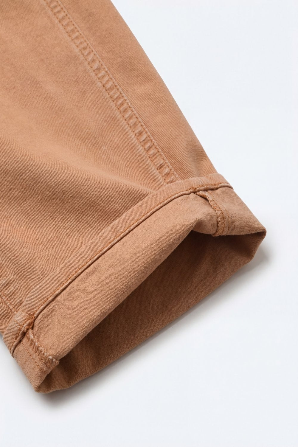 Pantaloni Arancioni a Gamba Ampia Stile Barrel con Orli Risvoltati