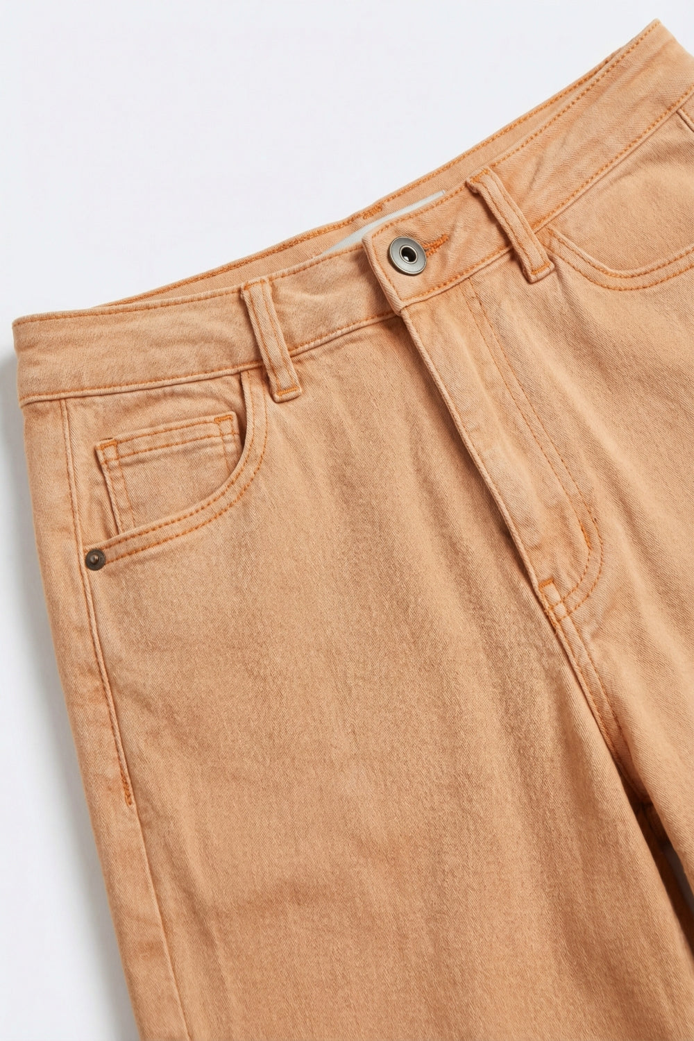 Pantaloni arancioni a gamba larga in tessuto leggero Twill