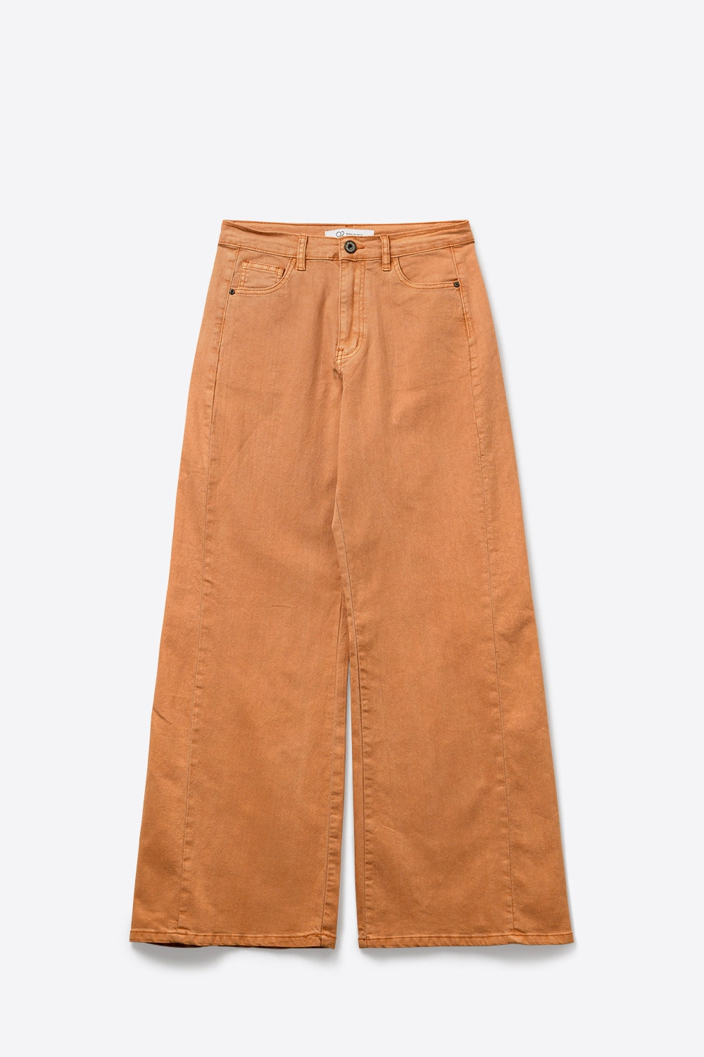 Pantaloni arancioni a gamba larga in tessuto leggero Twill