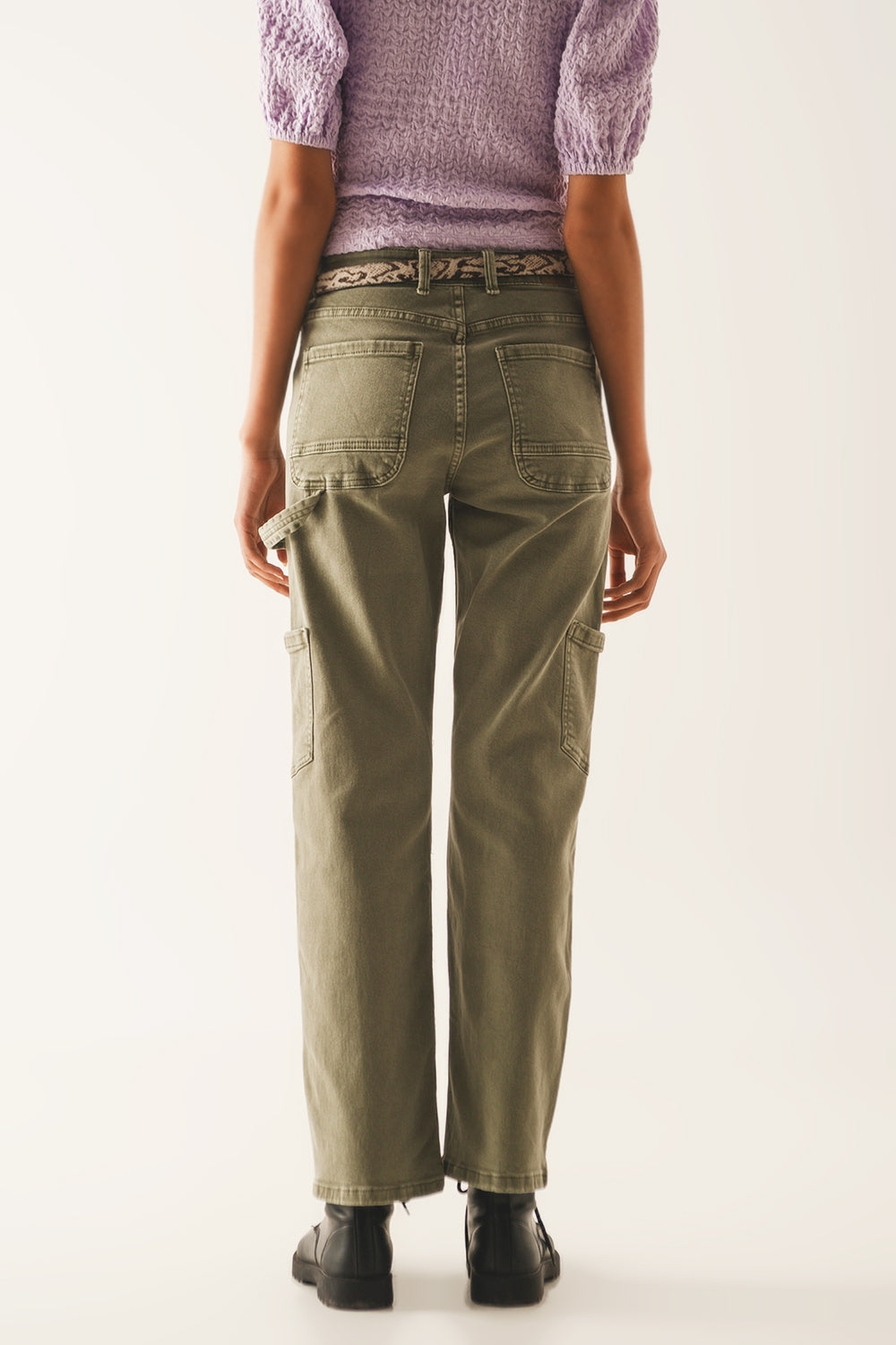 Pantaloni cargo color cachi