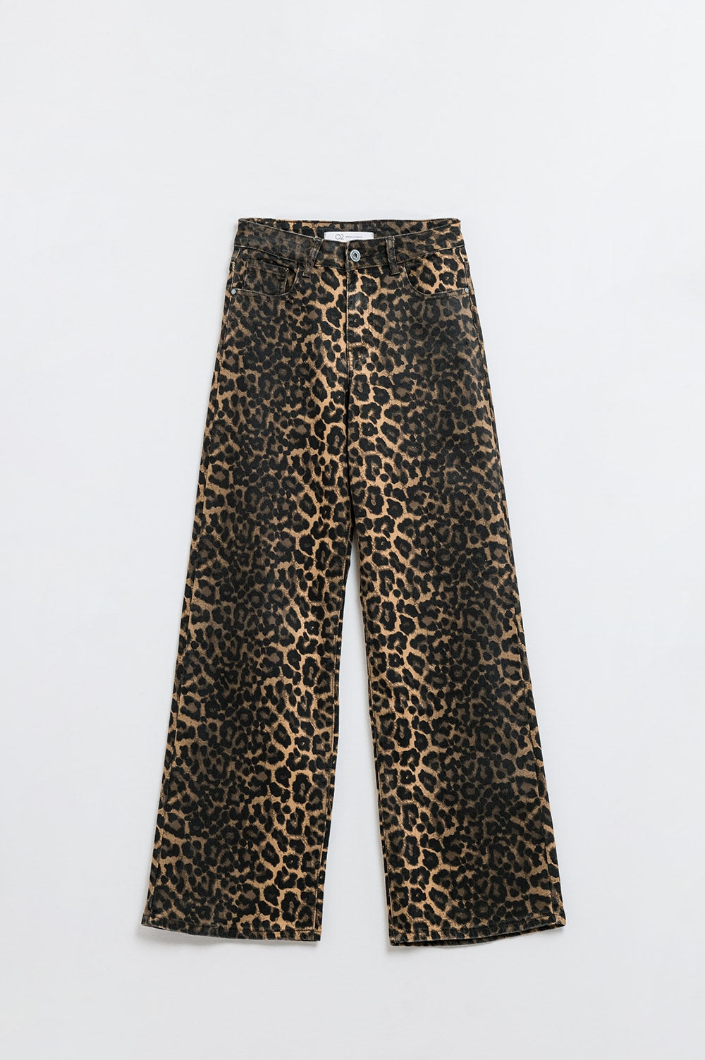 Q2 Pantaloni con stampa leopardata con sfumatura davanti e dietro