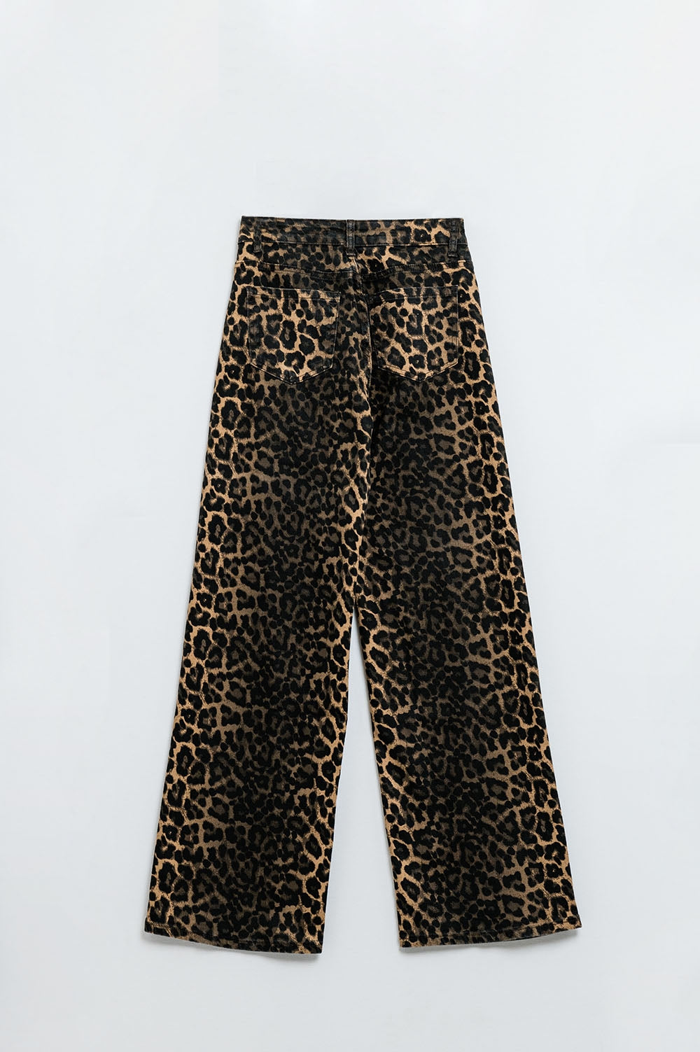 Pantaloni con stampa leopardata con sfumatura davanti e dietro