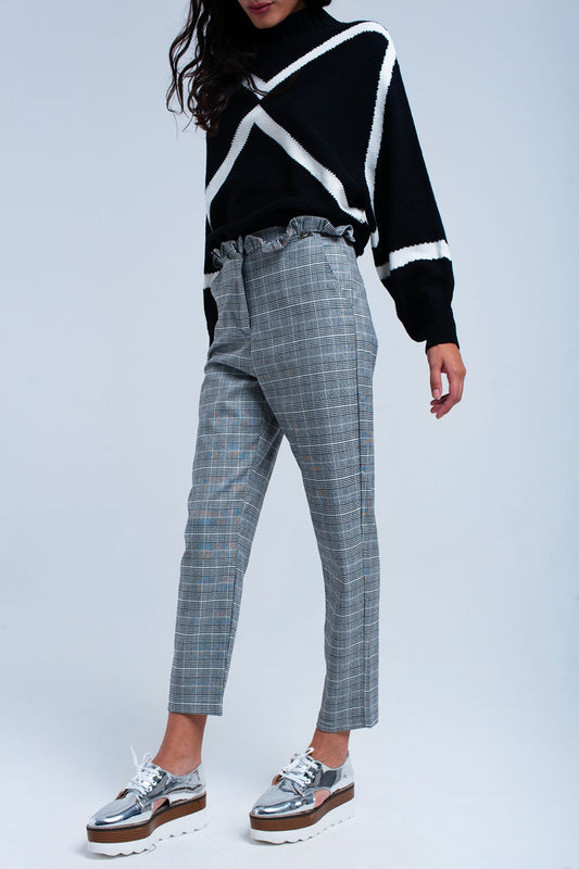 Q2 Pantaloni di tartan grigio