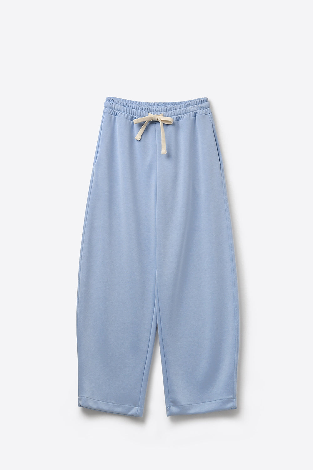 Pantaloni jogger in maglia morbidissima di colore blu con coulisse in vita