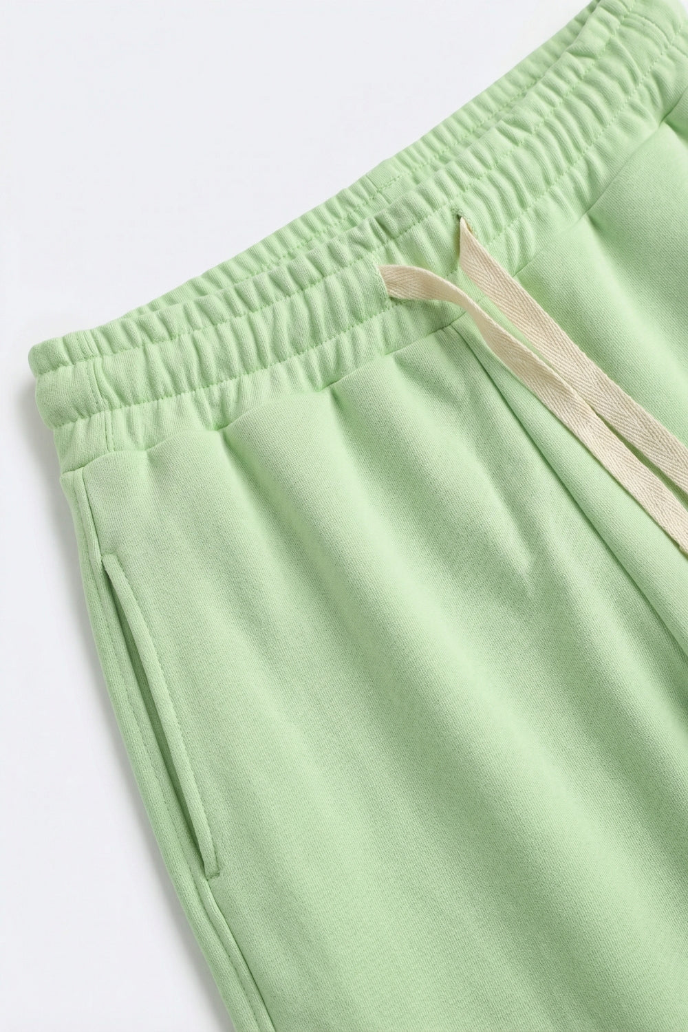 Pantaloni jogger in maglia morbidissima di colore verde con coulisse in vita