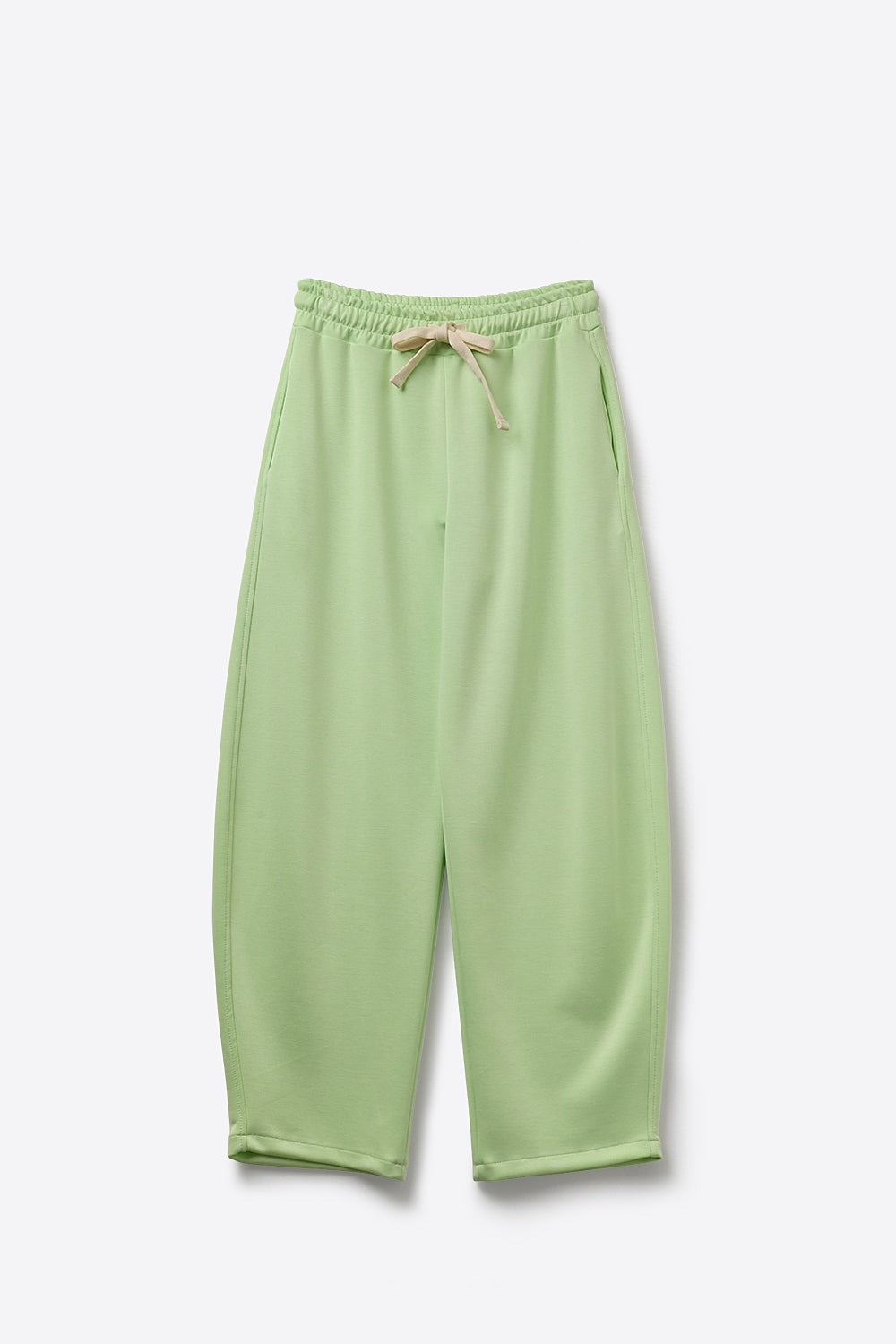 Pantaloni jogger in maglia morbidissima di colore verde con coulisse in vita