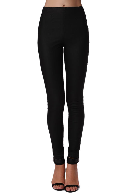Q2 Pantaloni nero skinny a vita alta di alta qualità