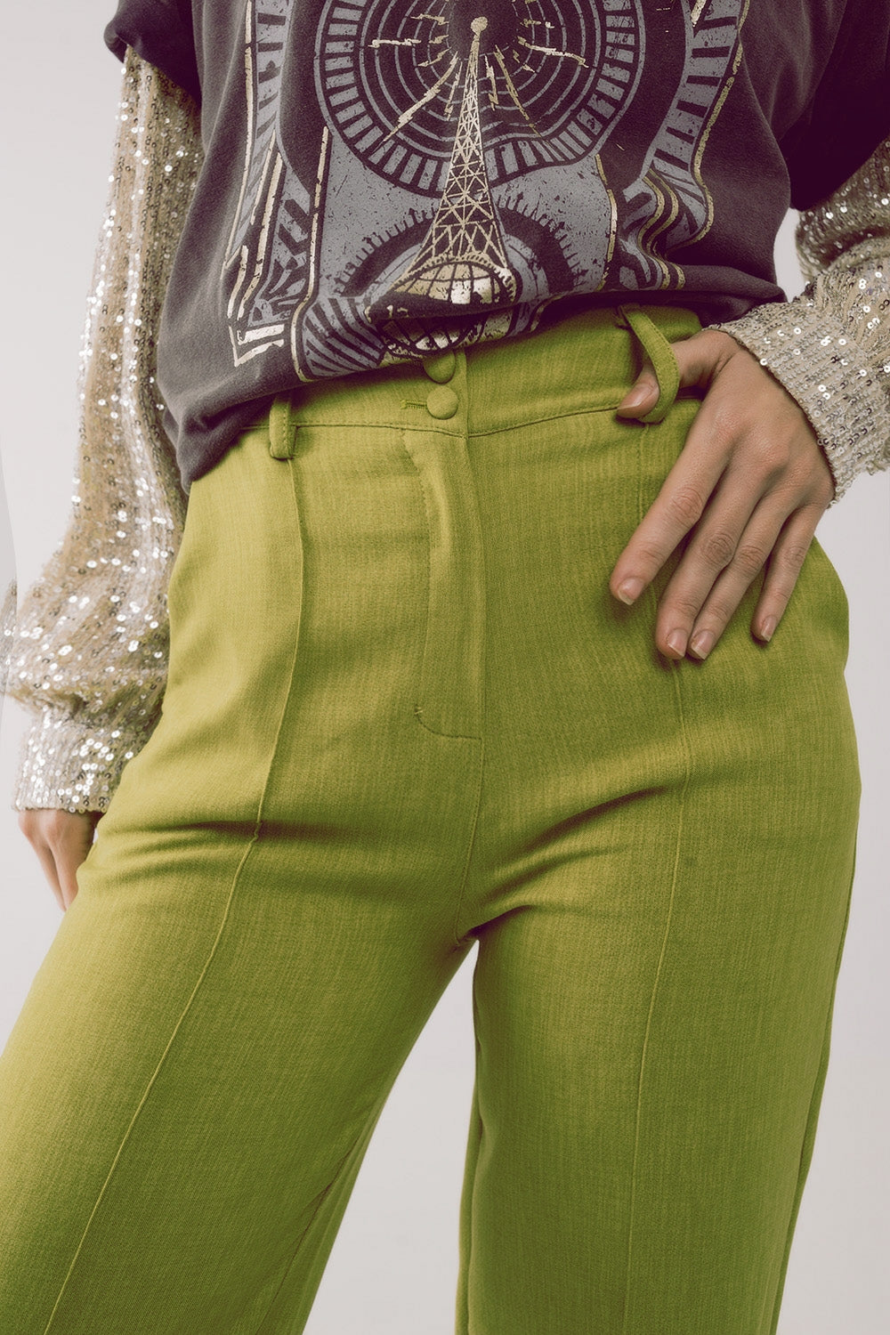 Pantaloni sartoriali dritti verdi