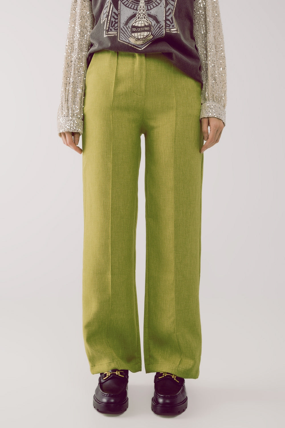 Pantaloni sartoriali dritti verdi