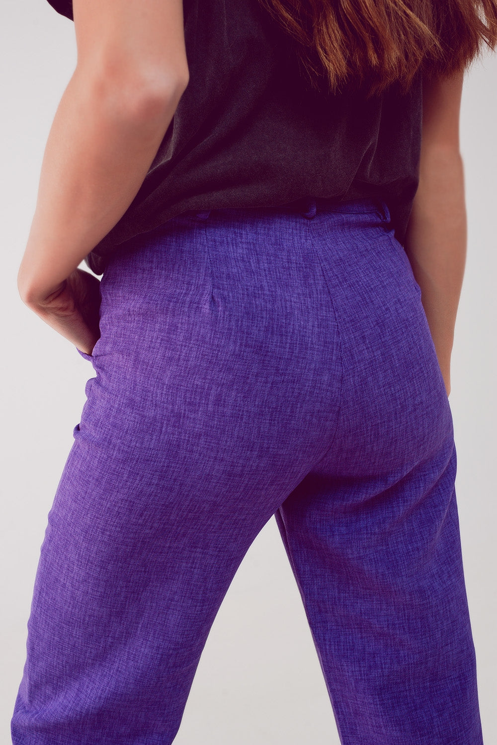 Pantaloni sartoriali dritti viola