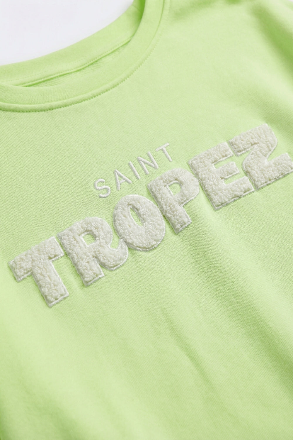 Saint Tropez Felpa ricamata verde menta