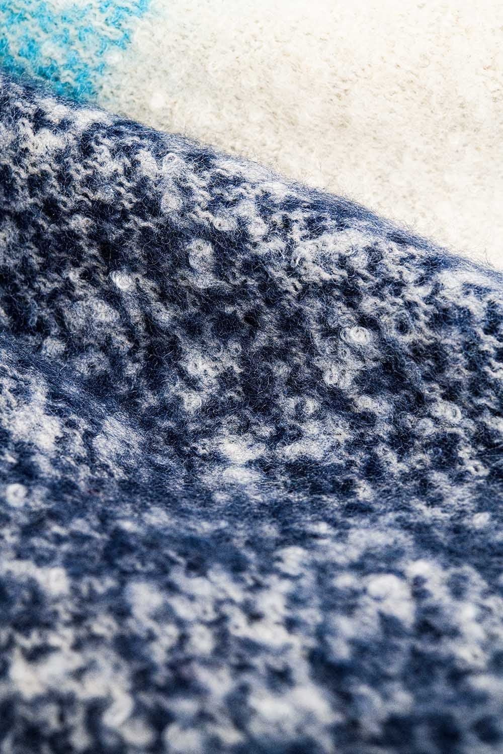 Sciarpa voluminosa con righe blu