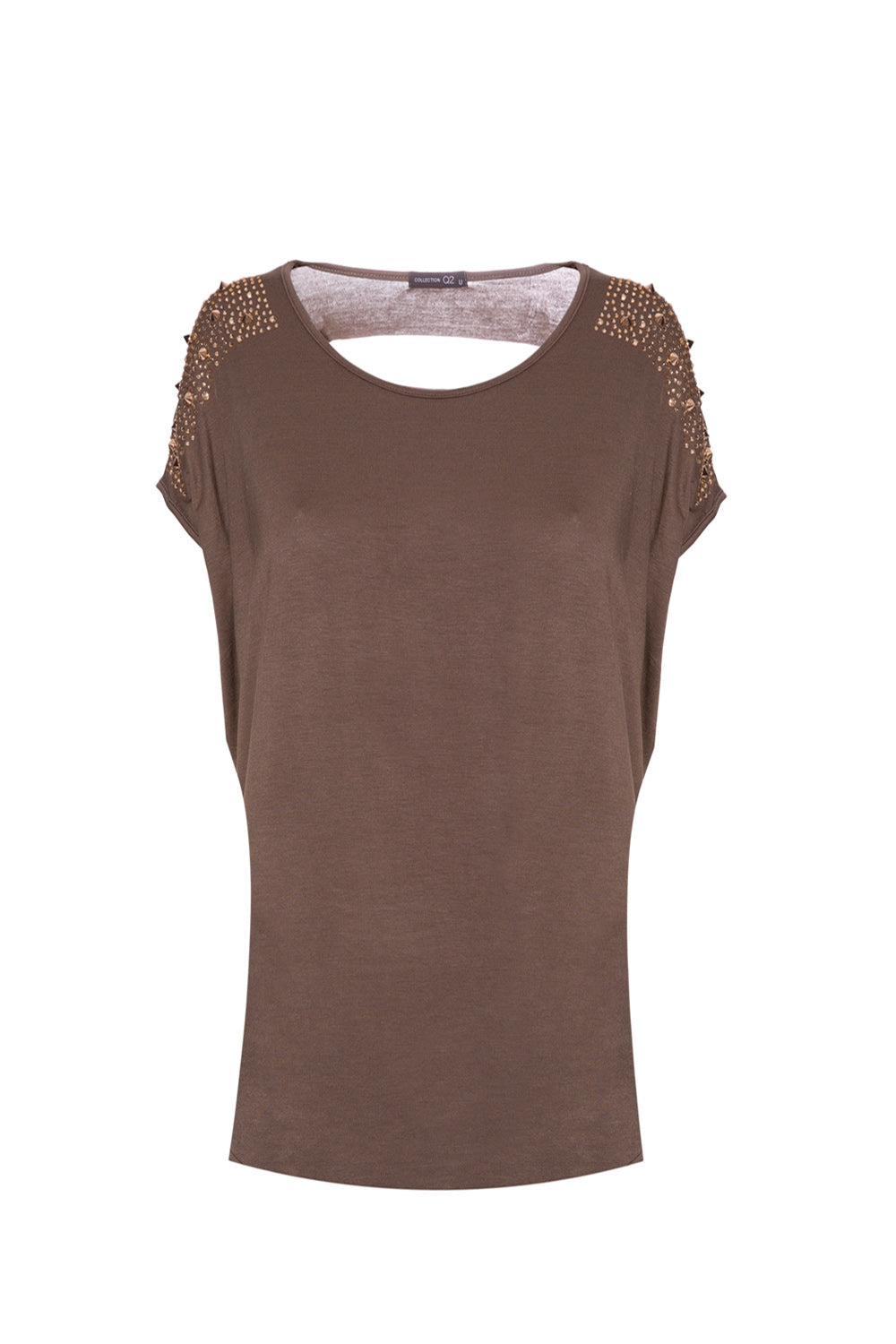 Stud spalle ritagli t-shirt