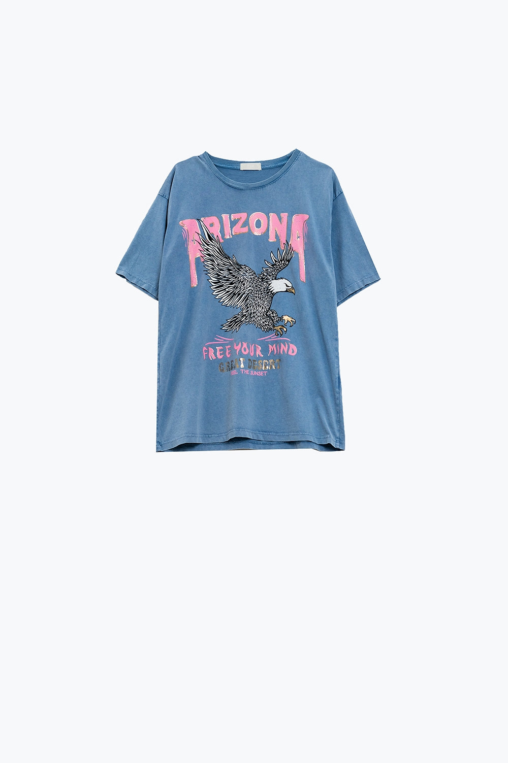 T-shirt Arizona con stampa digitale dell'aquila in blu