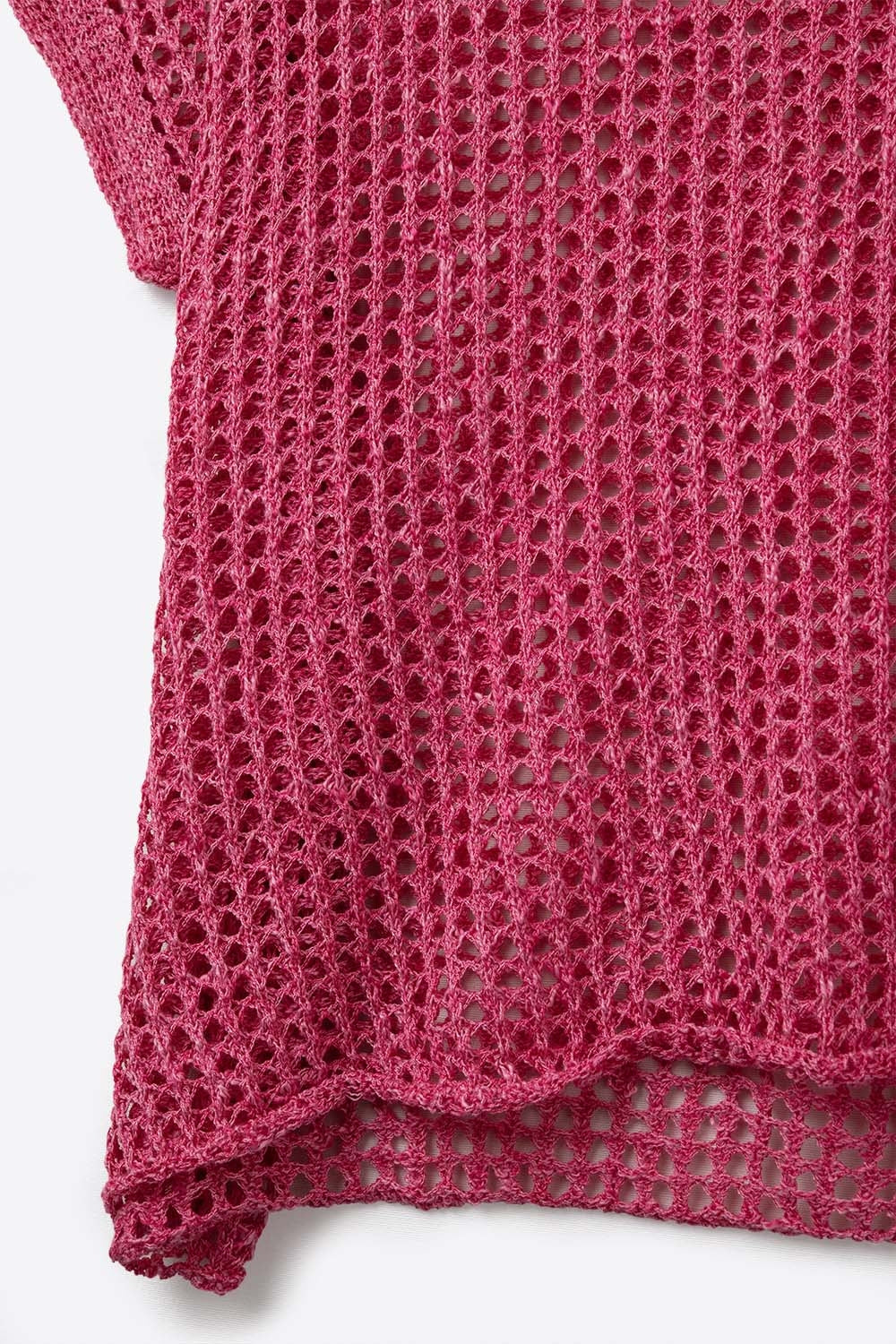 Top a maniche scoperte all'uncinetto in Fuschia