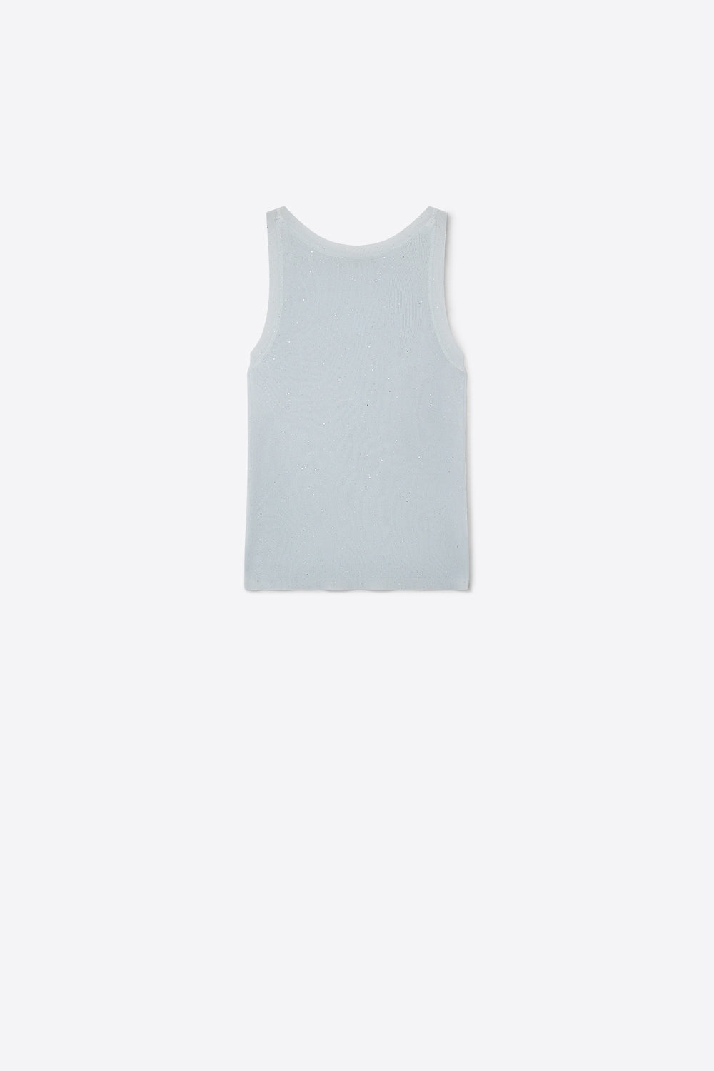 Q2 Top blu chiaro in maglia fine con brillantini