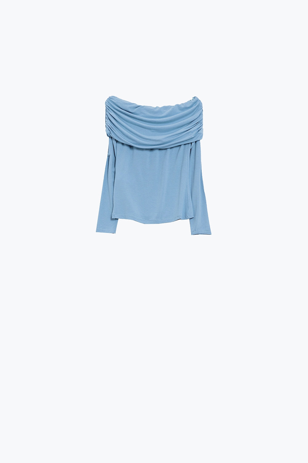 Top Bodycon Off Shoulder in azzurro