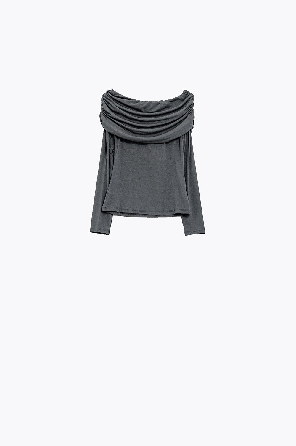 Top Bodycon Off Shoulder in grigio