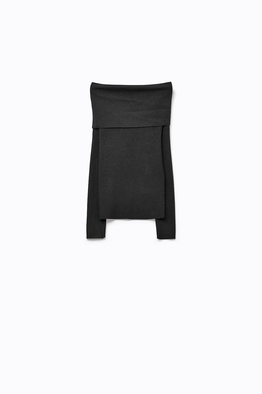 Top chic con scollo a barca off-shoulder in nero