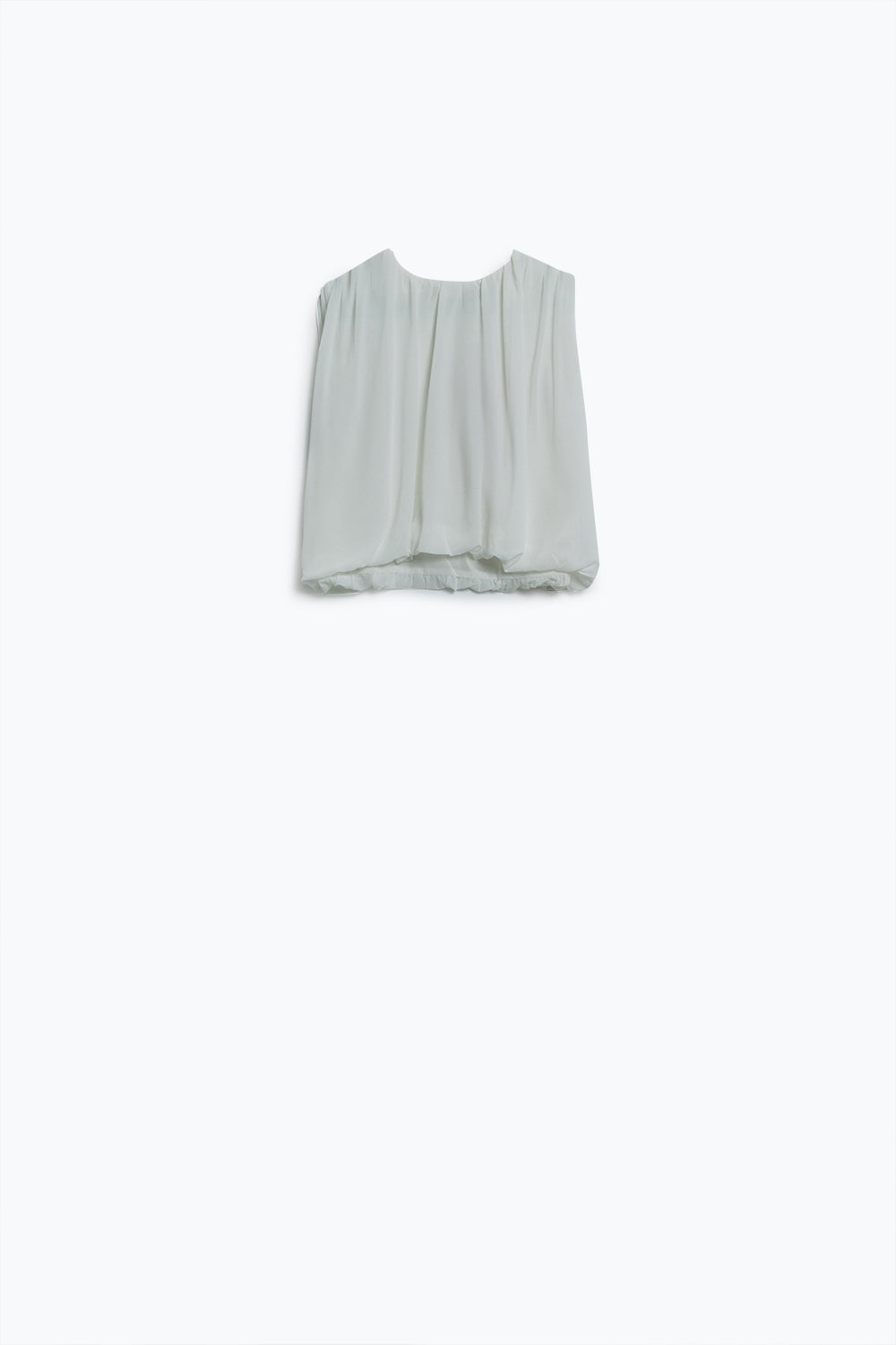 Q2 Top in chiffon bianco con ruche