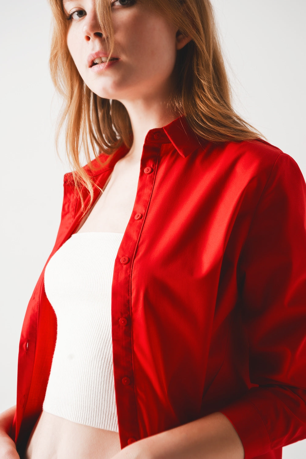 Camicia oversize in rosso intenso