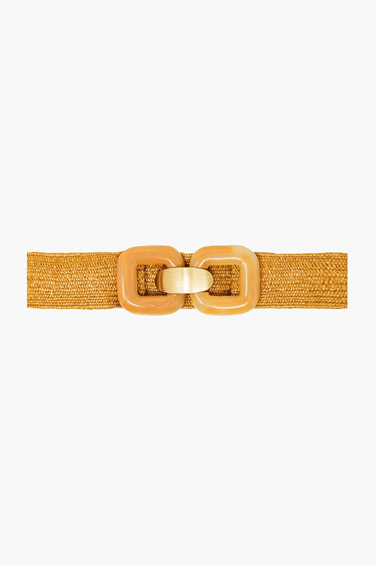 Q2 Cintura in tessuto con fibbie quadrate in beige