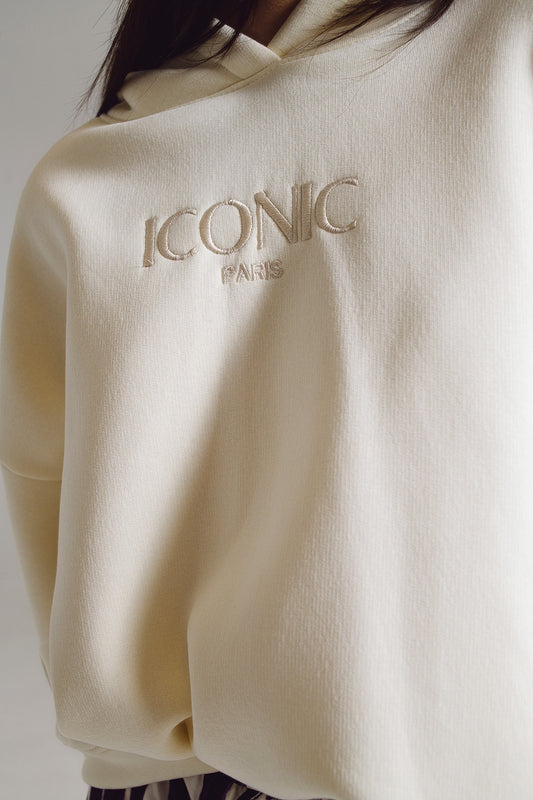 Felpa con cappuccio oversize iconica in bianco