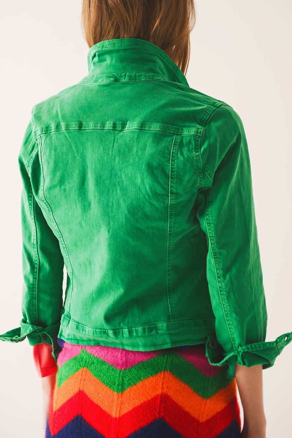 Giubbotto di jeans slim in verde