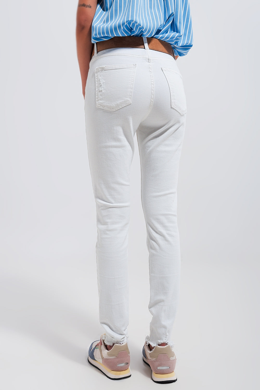 Jeans skinny a vita alta bianchi