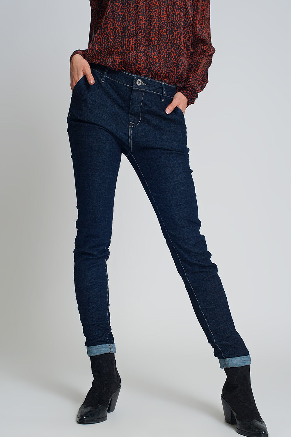 Q2 Jeans skinny cut chino style