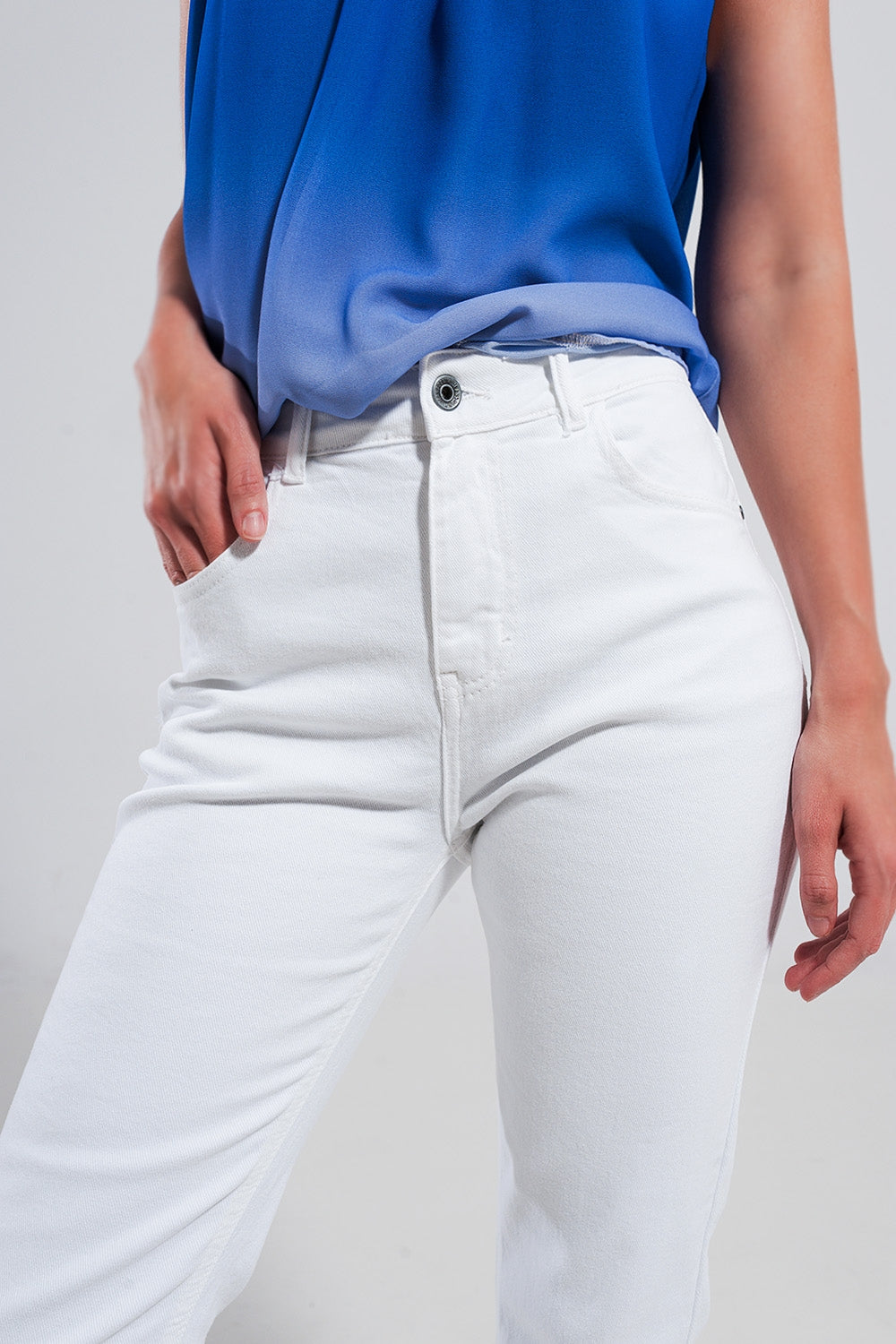 Jeans skinny in cotone elasticizzato bianco
