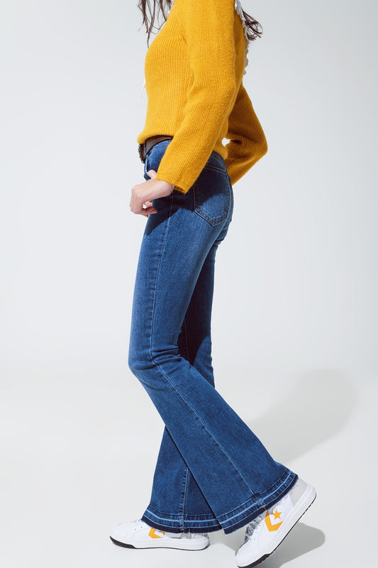 Q2 Jeans skinny svasati blu medio