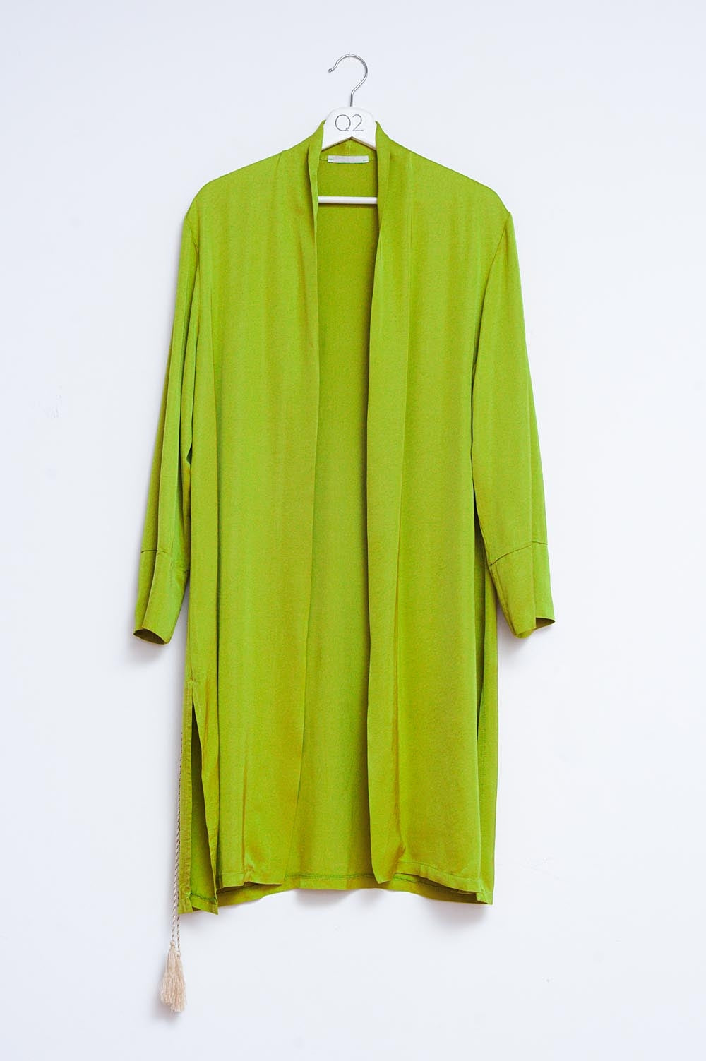 Q2 Kimono in raso verde