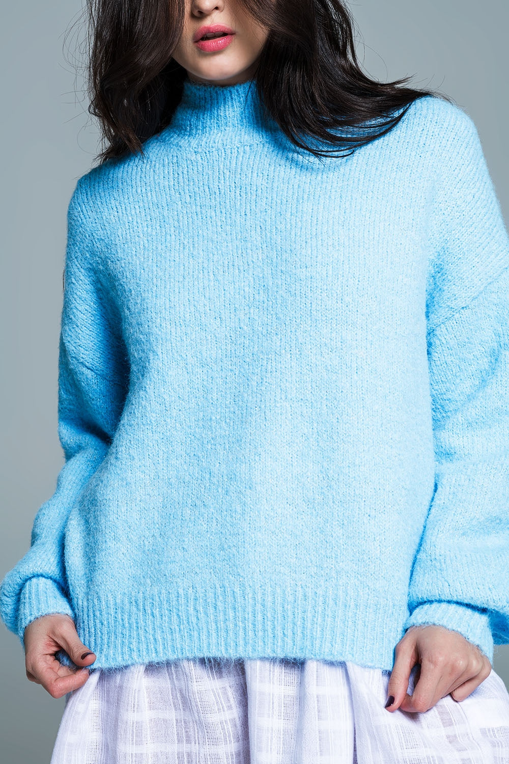 Maglione azzurro a maglia morbida
