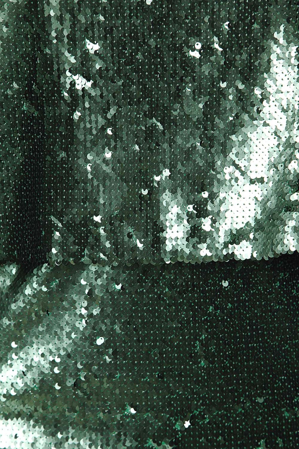 Vestito verde paillettes mini con doppio piano stratificato