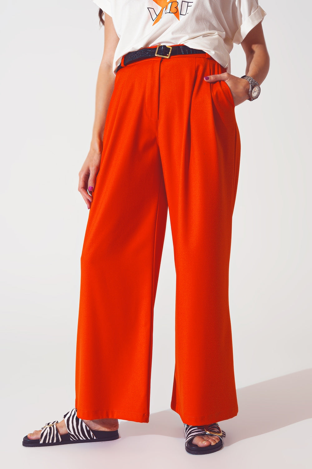 Q2 Pantaloni fit arancio extra larghi