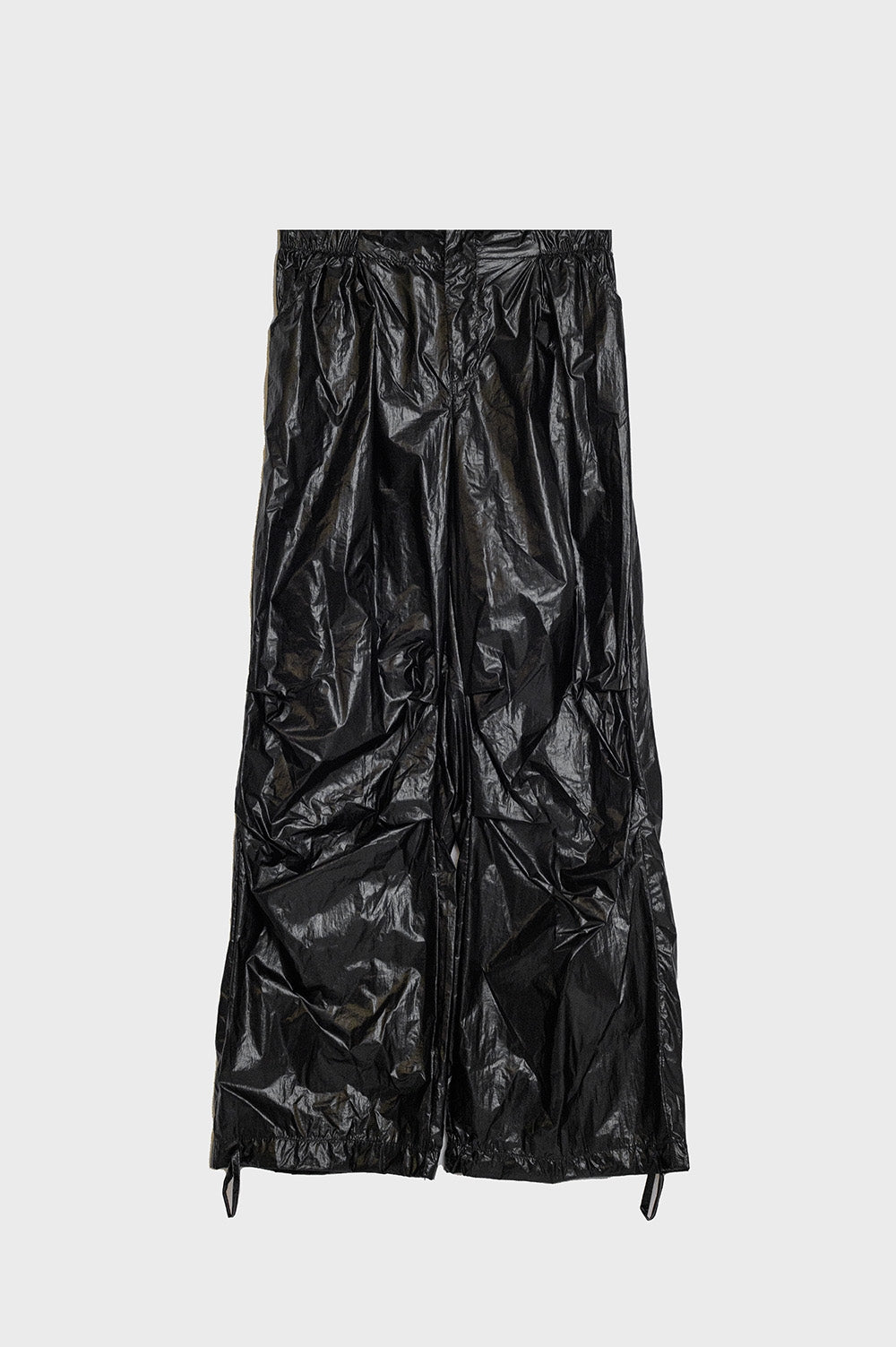 Q2 Pantaloni metallici con paracadute neri oversize