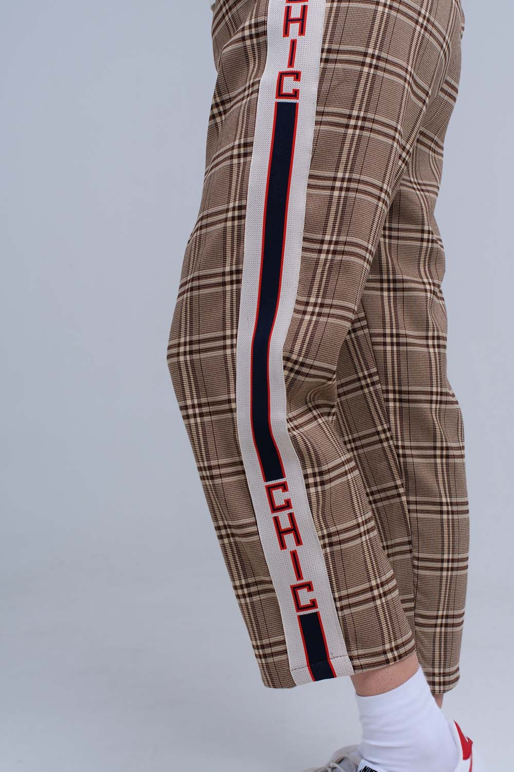 Pantaloni modello scozzese marrone