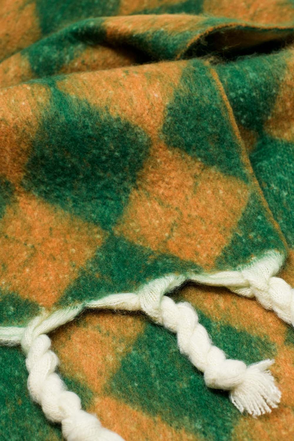 Sciarpa a maglia grossa con motivo argyle in verde