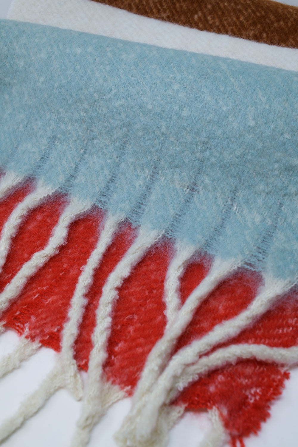 Sciarpa a righe chunky in rosso bianco e blu