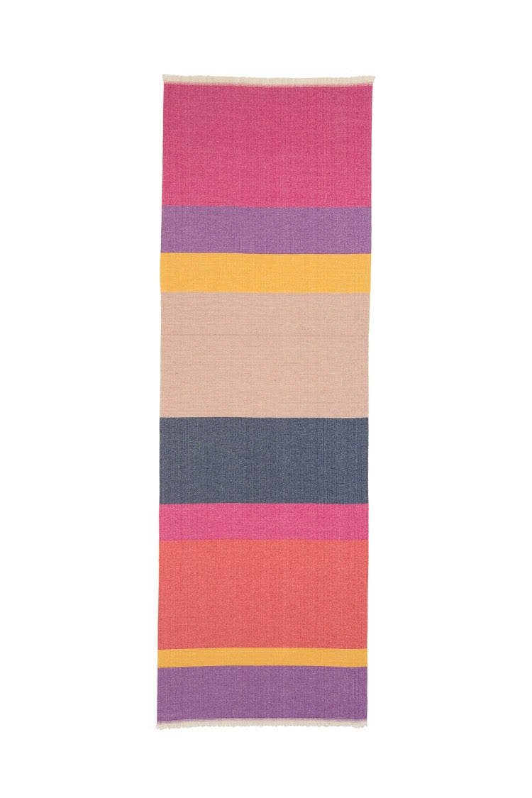 Sciarpa lunga sottile in colori caldi e multicolori